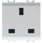 GEWISS - PRESA STANDARD BRITANNICO 250V ac - 2P+T 13A - 2 MODULI - BIANCO SATINATO - CHORUSMART