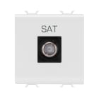 GEWISS - PRESA COASSIALE TV SCHERMATURA CLASSE A - CONNETTORE F FEMMINA - DIRETTA - 2 MODULI - BIANCO SATINATO - CHORUSMART
