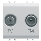 GEWISS - PRESA TV-FM - DIRETTA - 2 MODULI - BIANCO SATINATO - CHORUSMART