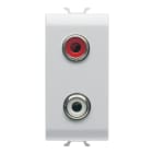 GEWISS - PRESA AUDIO VIDEO - RCA DOPPIO - 1 MODULO - BIANCO SATINATO - CHORUSMART