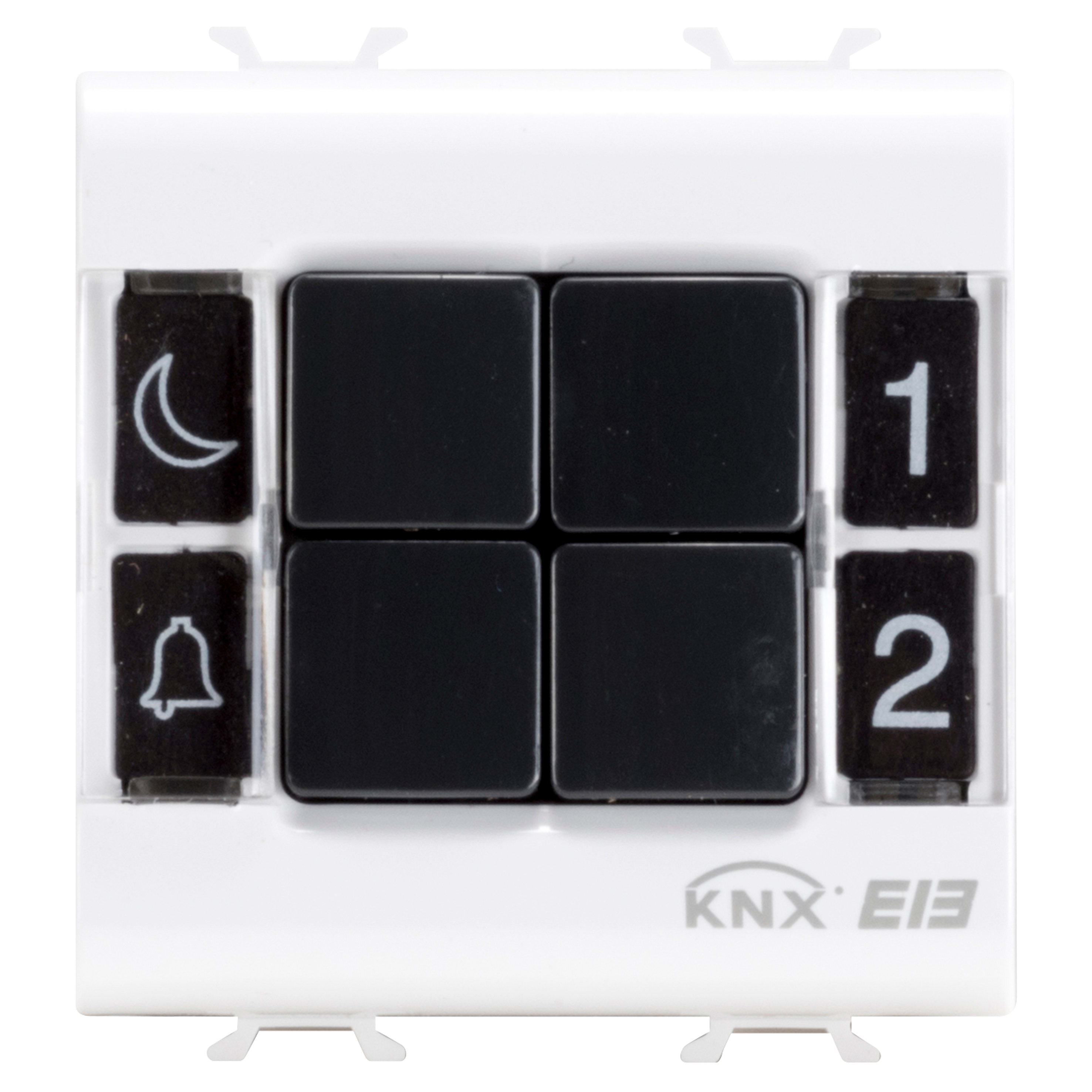 GEWISS - PULSANTIERA - KNX - 4 CANALI - 2 MODULI - BIANCO SATINATO - CHORUSMART