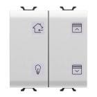 GEWISS - PULSANTIERA CON SIMBOLI INTERCAMBIABILI - KNX - 4 CANALI - 2 MODULI - BIANCO SATINATO - CHORUSMART
