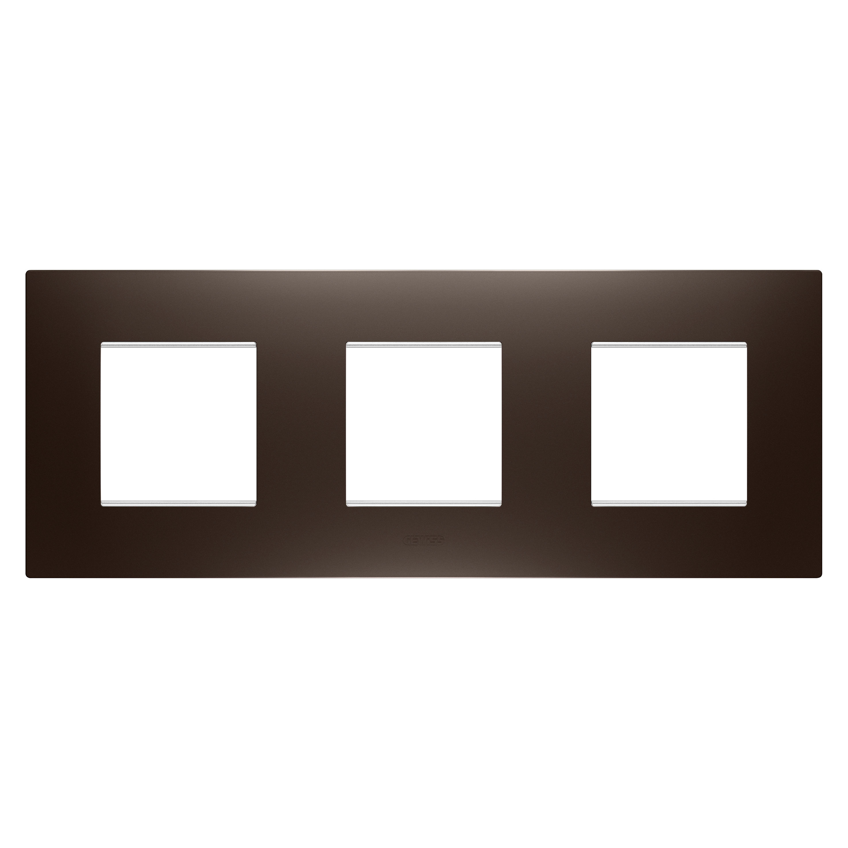 GEWISS - PLACCA EGO INTERNATIONAL - IN TECNOPOLIMERO VERNICIATO - 2+2+2 POSTI ORIZZONTALE - BROWN SHADE - CHORUSMART