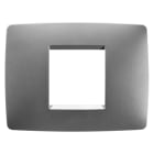 GEWISS - PLACCA ONE - IN TECNOPOLIMERO VERNICIATO - 2 POSTI - TITANIO - CHORUSMART