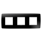 GEWISS - PLACCA ONE INTERNATIONAL - IN TECNOPOLIMERO - 2+2+2 POSTI ORIZZONTALE - NERO TONER - CHORUSMART