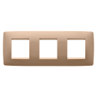 GEWISS - PLACCA ONE INTERNATIONAL - IN TECNOPOLIMERO VERNICIATO - 2+2+2 POSTI ORIZZONTALE - RAME CHIARO - CHORUSMART