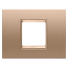 GEWISS - PLACCA LUX - IN METALLO - 2 POSTI - RAME CHIARO - CORNICE RAME CHIARO OPACO - CHORUSMART