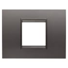 GEWISS - PLACCA LUX - IN METALLO - 2 POSTI - CANNA DI FUCILE - CORNICE CANNA DI FUCILE OPACO - CHORUSMART