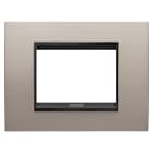 GEWISS - PLACCA LUX - IN METALLO - 3 POSTI - ALLUMINIO SPAZZOLATO LAVY - CHORUSMART