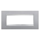 GEWISS - PLACCA LUX - IN TECNOPOLIMERO VERNICIATO - 6 POSTI - TITANIO - CHORUSMART
