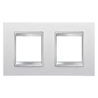 GEWISS - PLACCA LUX INTERNATIONAL - IN TECNOPOLIMERO - 2+2 POSTI ORIZZONTALE - BIANCO - CHORUSMART
