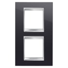 GEWISS - PLACCA LUX INTERNATIONAL - IN TECNOPOLIMERO - 2+2 POSTI VERTICALE INTERASSE 71mm - NERO TONER - CHORUSMART