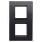 GEWISS - PLACCA LUX INTERNATIONAL - IN TECNOPOLIMERO - 2+2 POSTI VERTICALE - NERO TONER LAVY - CORNICE NERO OPACO - CHORUSMART