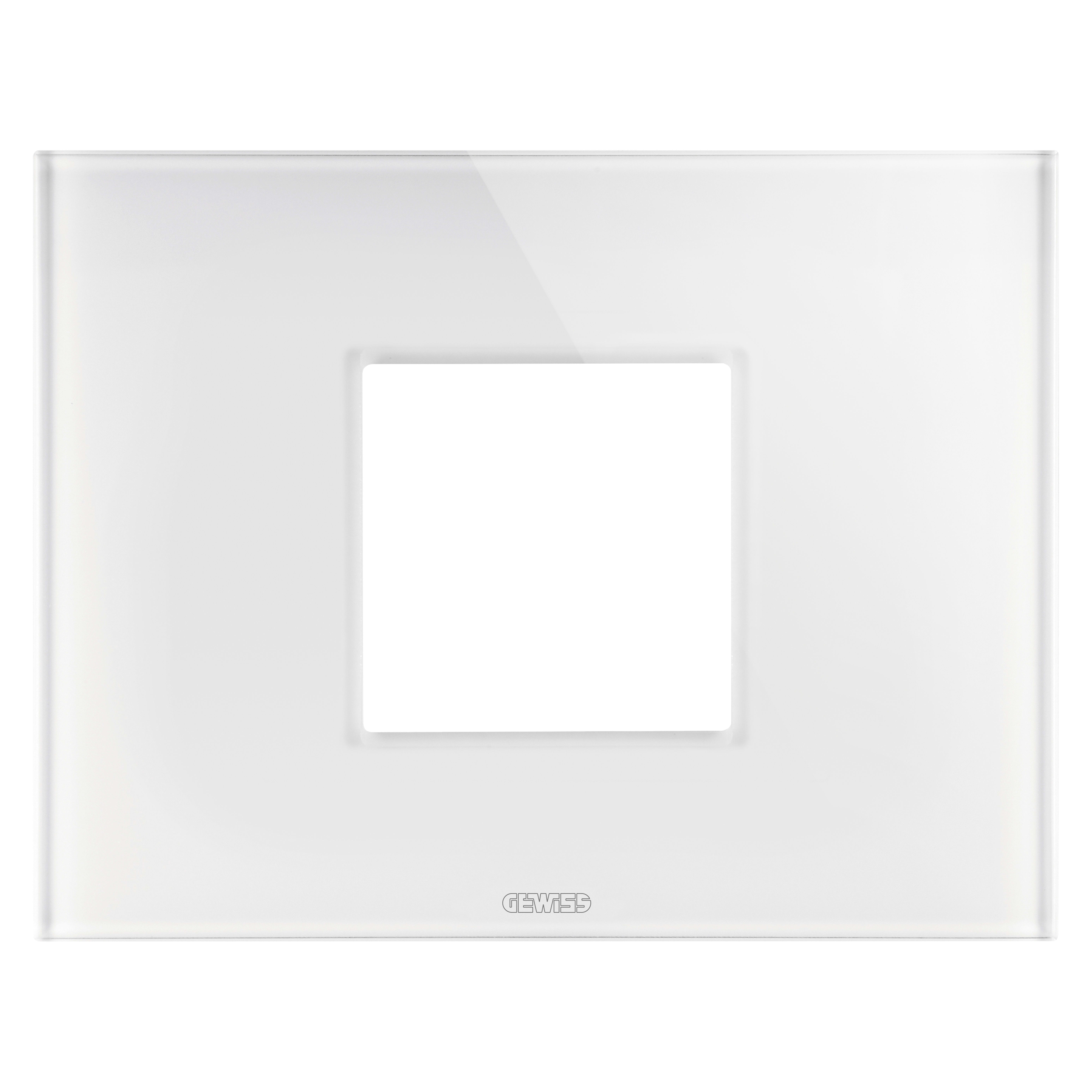 GEWISS - PLACCA ICE - IN VETRO - 2 POSTI - BIANCO - CHORUSMART