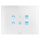 GEWISS - PLACCA ICE TOUCH - IN VETRO - CON SIMBOLI INTERCAMBIABILI - BIANCO - CHORUSMART