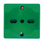 GEWISS - PRESA STANDARD ITALIANO/TEDESCO 250V ac - PER LINEE DEDICATE - 2P+T 16A BIVALENTE - P40 - 2 MODULI - VERDE - SYSTEM