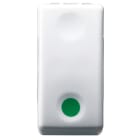 GEWISS - PULSANTE UNIPOLARE 250V ac - NA 10A - CONTATTO AUSILIARE NC - MARCIA - SIMBOLO VERDE - 1 MODULO- SYSTEM WHITE