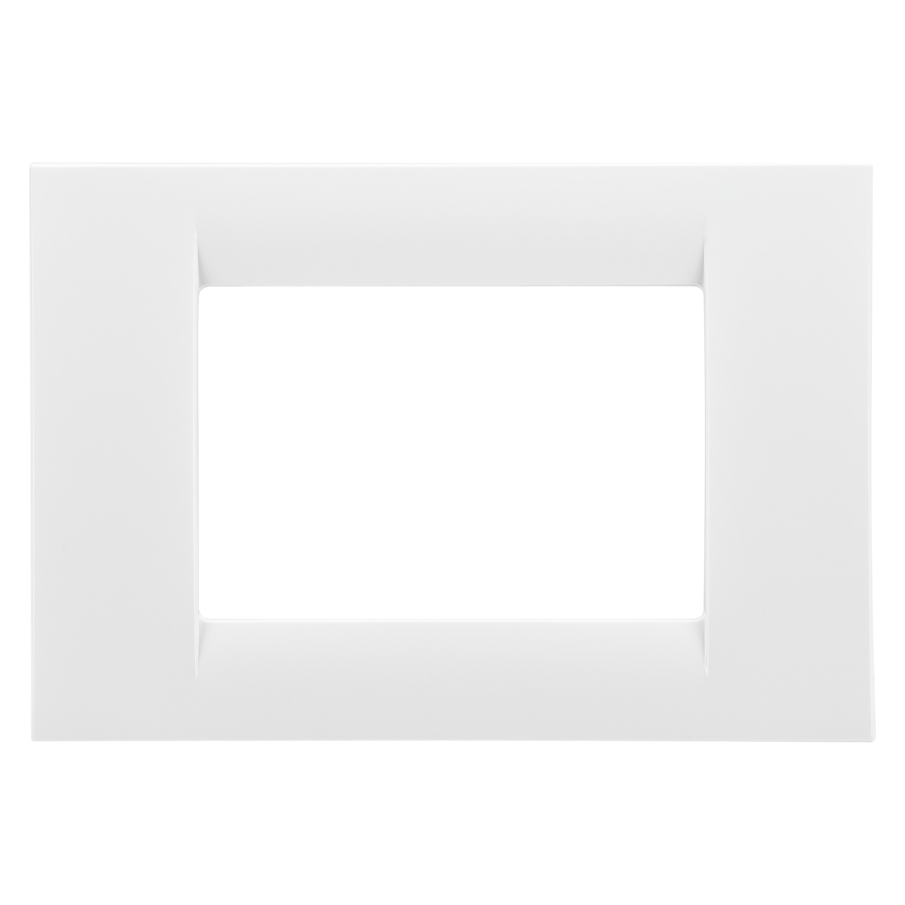 GEWISS - PLACCA VIRNA - IN TECNOPOLIMERO FINITURA LUCIDA - 3 POSTI - BIANCO NUVOLA - SYSTEM