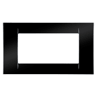 GEWISS - PLACCA VIRNA - IN TECNOPOLIMERO FINITURA LUCIDA - 4 POSTI - NERO TONER - SYSTEM GW22114