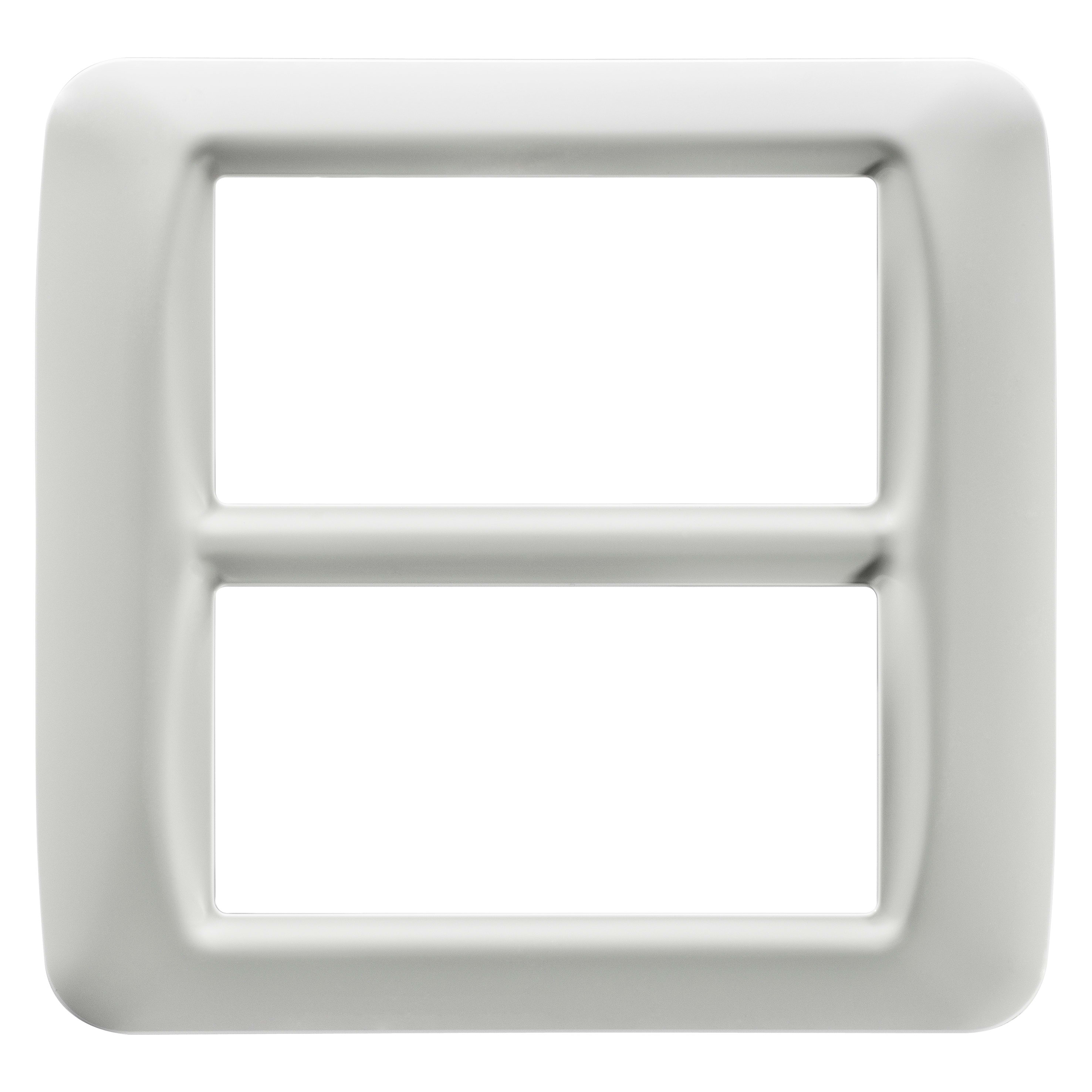 GEWISS - PLACCA TOP SYSTEM - IN TECNOPOLIMERO FINITURA LUCIDA - 8 POSTI (4+4 SOVRAPPOSTI) - BIANCO NUVOLA - SYSTEM