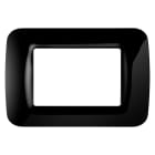 GEWISS - PLACCA TOP SYSTEM - IN TECNOPOLIMERO FINITURA LUCIDA - 3 POSTI - NERO TONER - SYSTEM