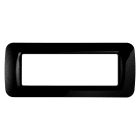 GEWISS - PLACCA TOP SYSTEM - IN TECNOPOLIMERO FINITURA LUCIDA - 6 POSTI - NERO TONER - SYSTEM