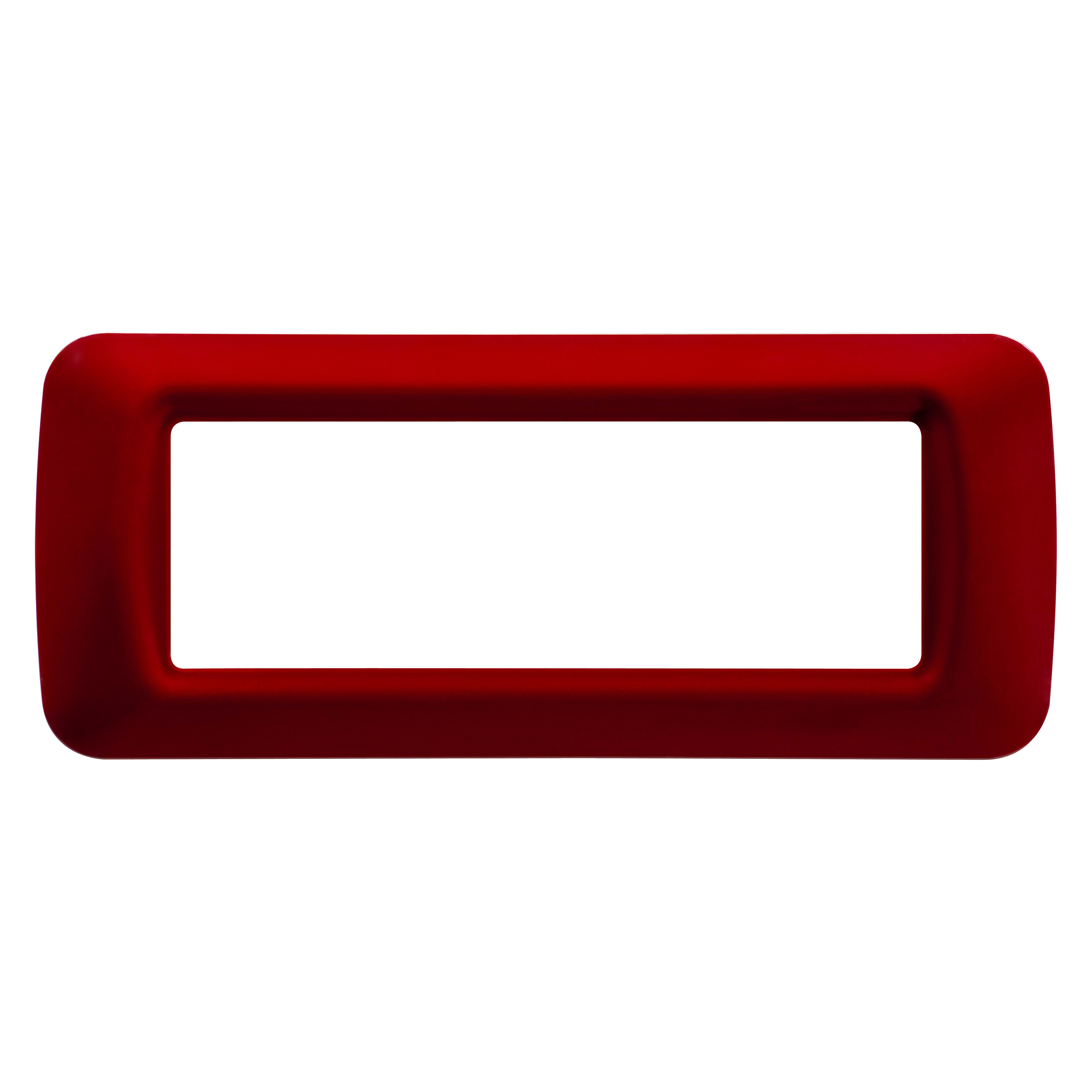 GEWISS - PLACCA TOP SYSTEM - IN TECNOPOLIMERO FINITURA LUCIDA - 6 POSTI - AMARANTO CLASSICO - SYSTEM