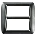 GEWISS - PLACCA TOP SYSTEM - IN TECNOPOLIMERO FINITURA LUCIDA - 8 POSTI (4+4 SOVRAPPOSTI) - ARDESIA METALLIZZATO - SYSTEM GW22617