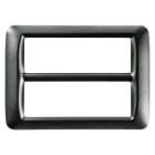 GEWISS - PLACCA TOP SYSTEM - IN TECNOPOLIMERO FINITURA LUCIDA - 12 POSTI (6+6 SOVRAPPOSTI) - ARDESIA METALLIZZATO - SYSTEM GW22618