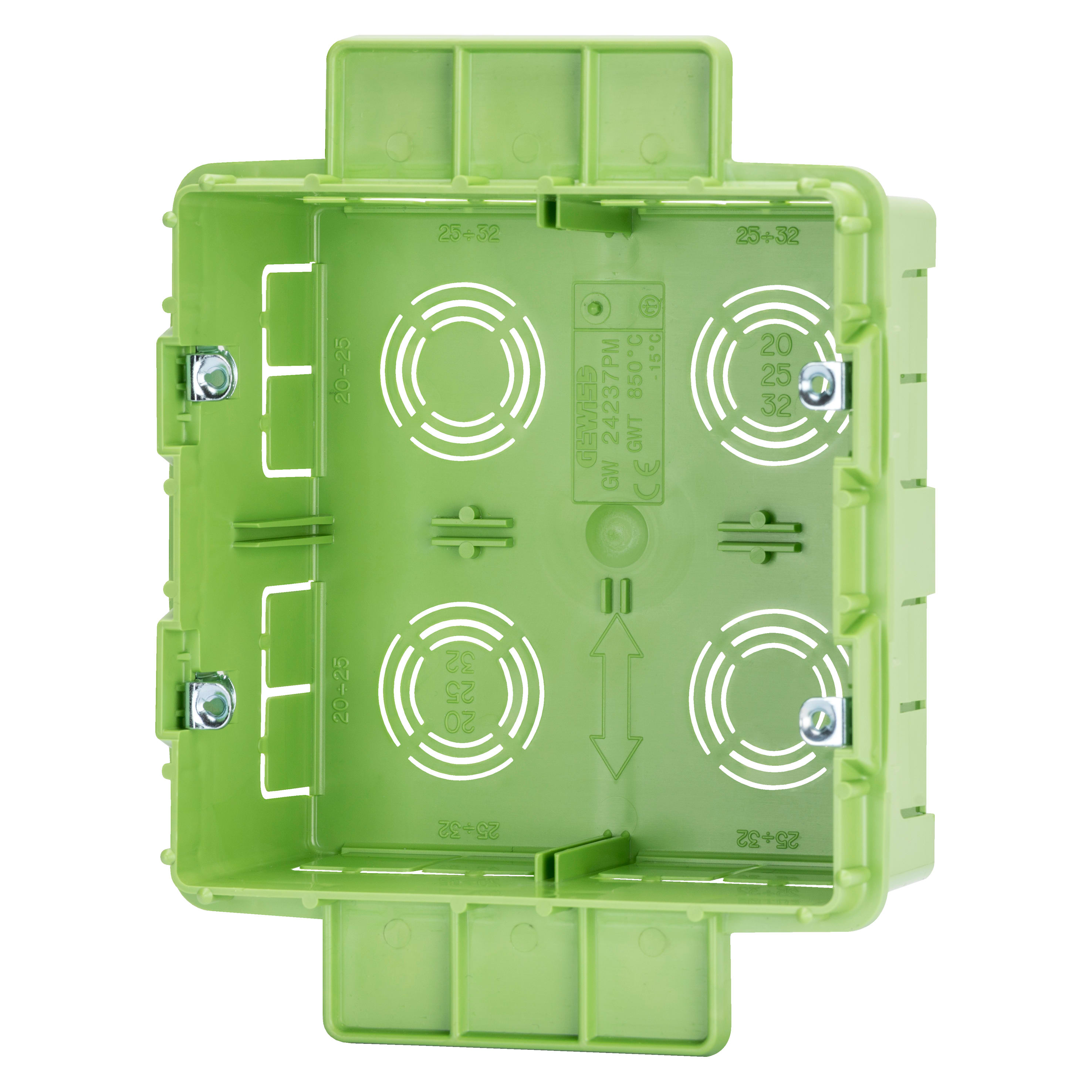 GEWISS - SCATOLA AD ALTA CAPIENZA PER SERIE CIVILI MODULARI - GREEN WALL - PER PARETI LEGGERE - HALOGEN FREE - 8 POSTI (4+4) - 131X129X53