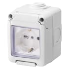 GEWISS - CONTENITORE COMPLETO APPARECCHI SYSTEM STAGNO - CON PRESA 2P+T 16 A BIVALENTE - STANDARD ITALIANO/TEDESCO - IP55 - GRIGIO RAL 7035