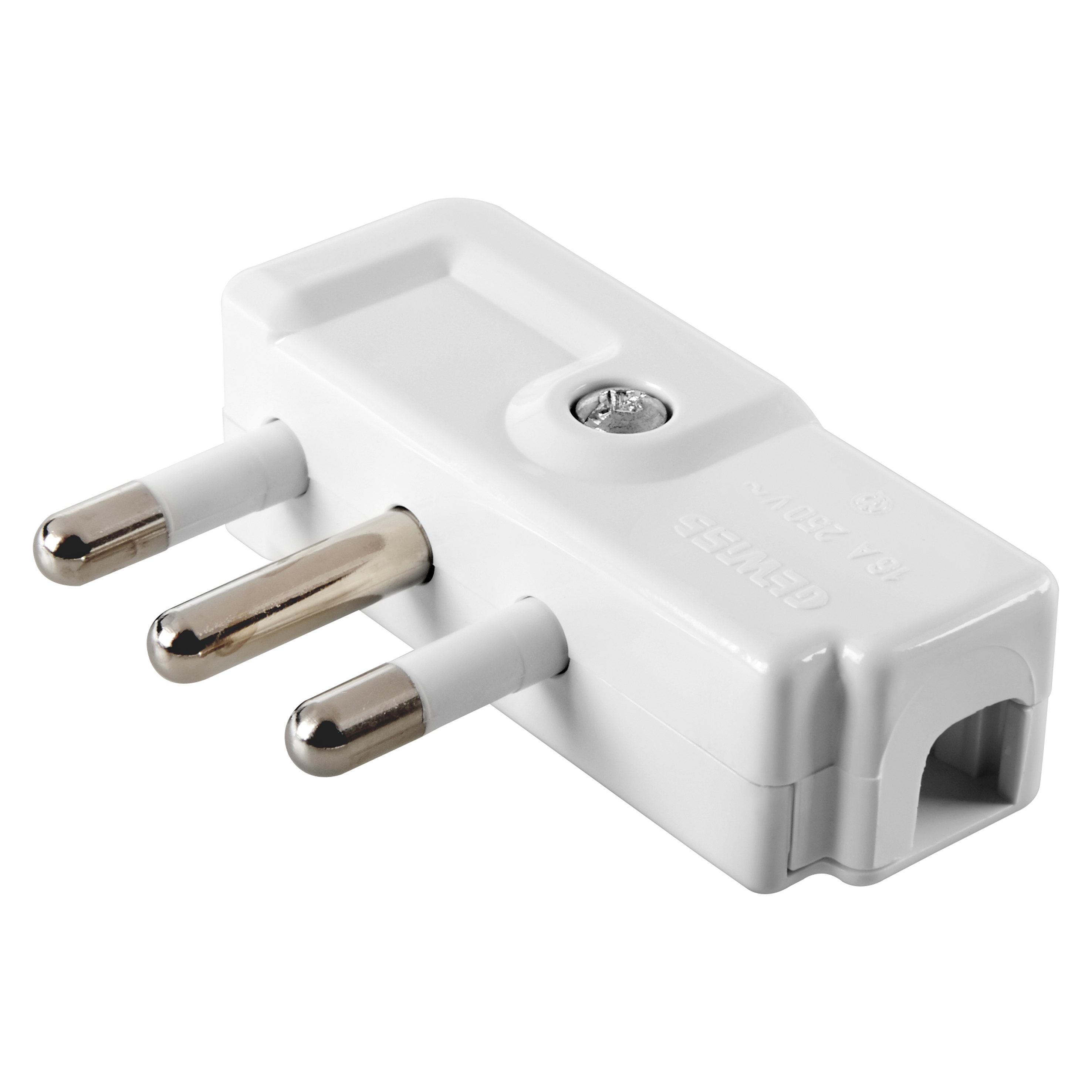 GEWISS - SPINA MOBILE- A 90° - STANDARD ITALIANO - 2P+T 16A 250V ac - TIPO SPA17 - BIANCO