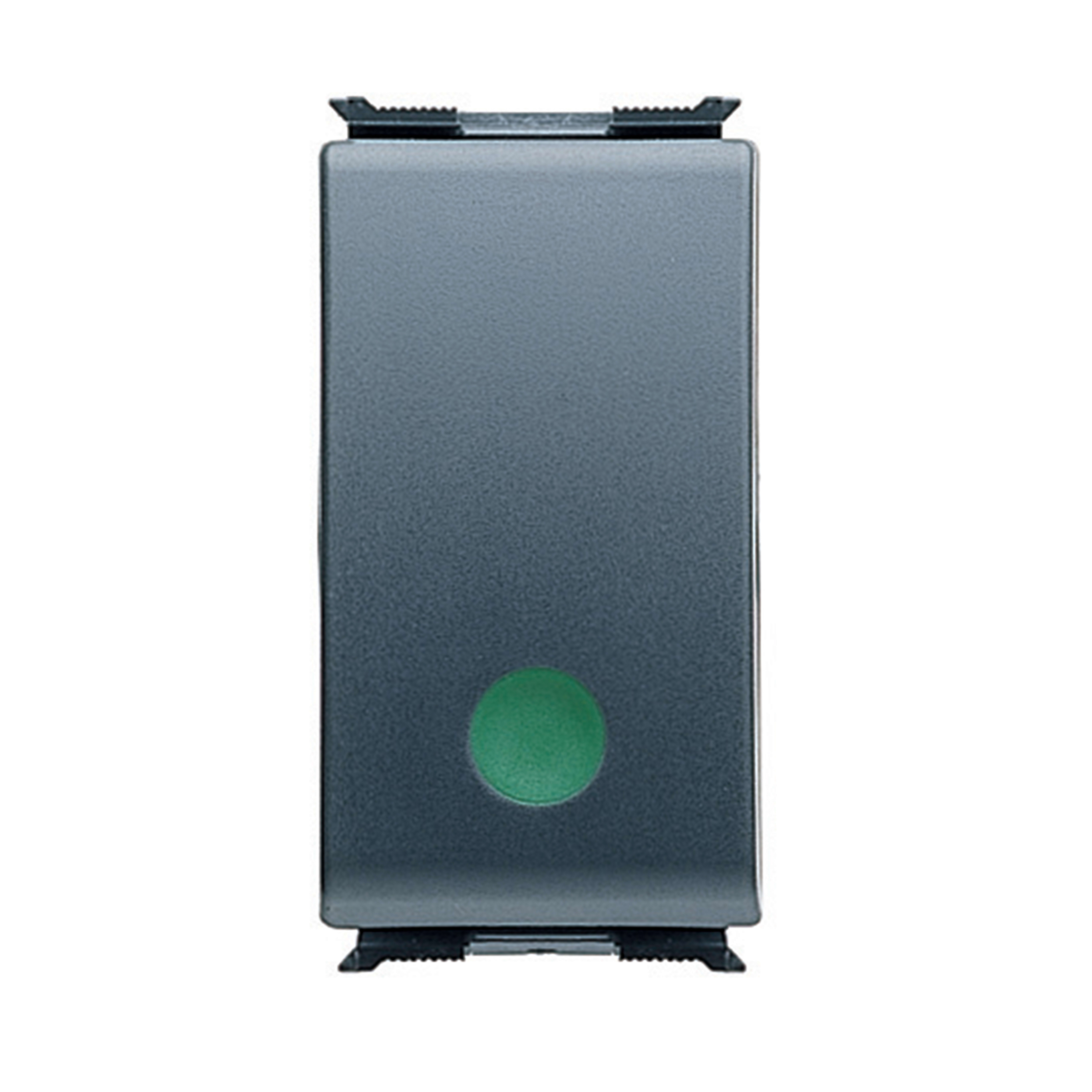 GEWISS - PULSANTE UNIPOLARE 250V ac - 10A CONTATTO AUSILIARE NC - MARCIA - SIMBOLO: VERDE - 1 MODULO - PLAYBUS