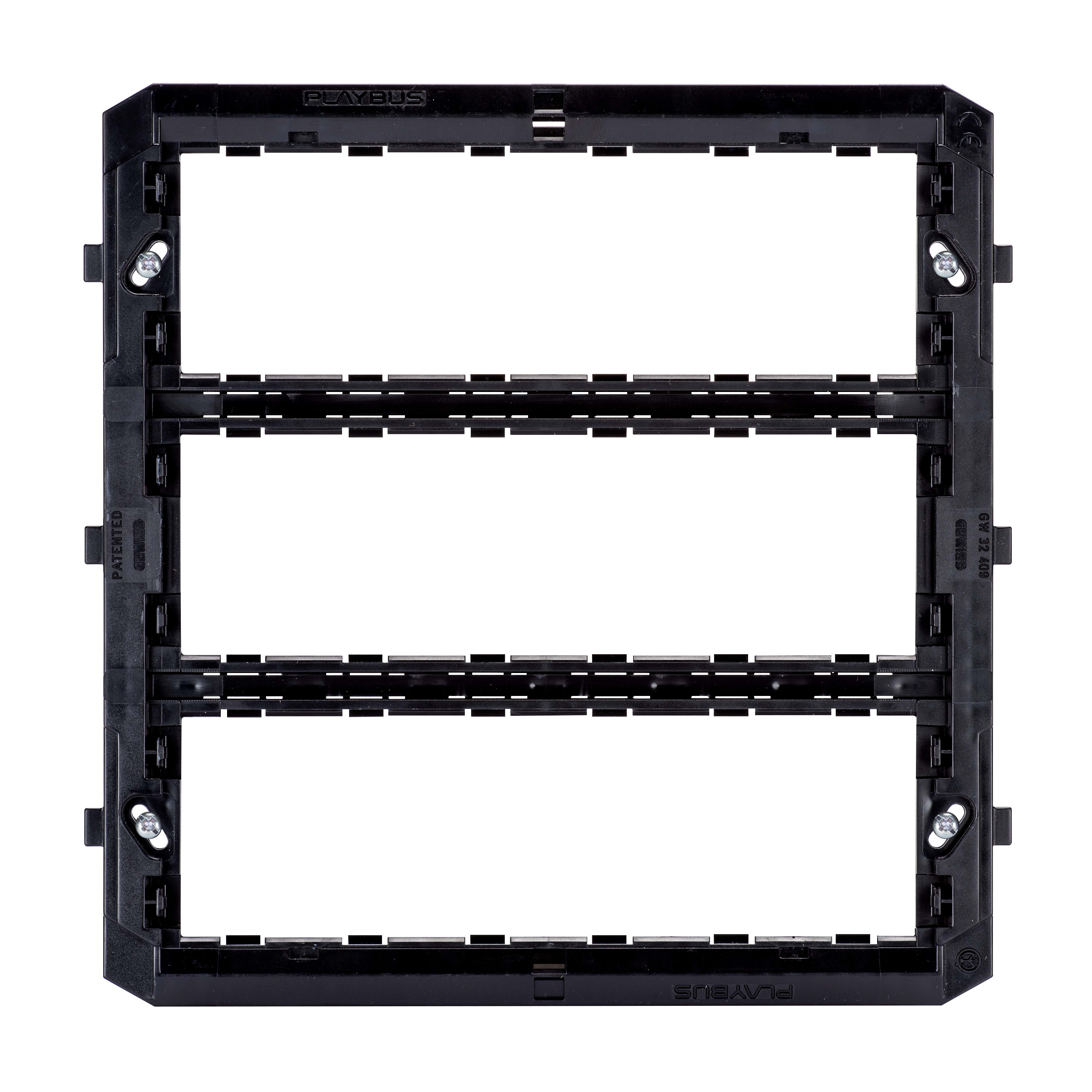 GEWISS - SUPPORTO IN MATERIALE ISOLANTE PER INSTALLAZIONE PLACCHE PLAYBUS/PLAYBUS YOUNG - 18 POSTI (6+6+6 SOVRAPPOSTI) - BLU - PLAYBUS