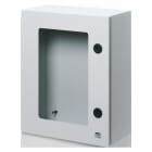GEWISS - QUADRO METALLO PORTA MUNITA DI OBLÒ IN VETRO TEMPERATO E SERRATURA 405X650X200 - IP55 - GRIGIO RAL 7035