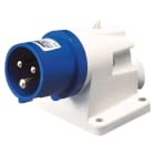 GEWISS - SPINA FISSA DA PARETE A 90° - IP44 - 2P+T 32A 200-250V 50/60HZ - BLU - 6H - CABLAGGIO A VITE