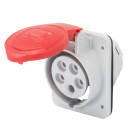 GEWISS - PRESA FISSA DA INCASSO A 10° HP - IP44/IP54 - 3P+T 16A 380-415V 50/60HZ - ROSSO - 6H - CABLAGGIO A VITE