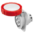 GEWISS - PRESA FISSA DA INCASSO A 10° HP - IP66/IP67 - 3P+T 32A 380-415V 50/60HZ - ROSSO - 6H - CABLAGGIO A VITE