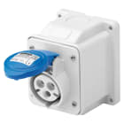 GEWISS - PRESA FISSA DA PARETE A 10° - IP44 - 2P+T 32A 200-250V 50/60HZ - BLU - 6H - CABLAGGIO A VITE