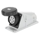 GEWISS - PRESA FISSA DA PARETE A 90° - IP67 - 3P+T 125A 480-500V 50/60HZ - NERO - 7H - CABLAGGIO A VITE