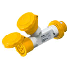 GEWISS - MOLTIPLICATORE MOBILE 2 USCITE IP67-SPINA 16A-2 PRESE 2P+T 110V 50/60HZ-GIALLO-4H