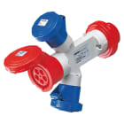 GEWISS - MOLTIPLICATORE ADATTATORE MOBILE IP67-SPINA 3P+N+T 16A 400V ac 50/60HZ-2 PRESE 2P+T 16A 230V ac+1 PRESA 3P+N+T 16A 400V ac