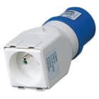 GEWISS - ADATTATORE DA INDUSTRIALE A CIVILE IP44 - SPINA 2P+T 16A 230V ac 50/60HZ - 1 PRESA 2P+T 16A STD.FRANCESE