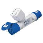 GEWISS - DERIVATORE ADATTATORE MOBILE IP44 - 1 USCITA DERIVATA - CABLATO-SPINA 2P+T 16A 230V ac 50/60HZ-1 PRESA 2P+T 16A P30/P17 + 1 PRESA 2P+T 16A 230V ac