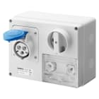 GEWISS - PRESA FISSA INTERBLOCCATA ORIZZONTALE - CON FONDO - CON BASE PORTAFUSIBILI - 2P+T 16A 200-250V - 50/60HZ 6H CBF - IP44