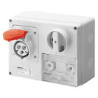GEWISS - PRESA FISSA INTERBLOCCATA ORIZZONTALE - CON FONDO - CON BASE PORTAFUSIBILI - 2P+T 16A 380-415V - 50/60HZ 9H CBF - IP44