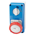 GEWISS - PRESA FISSA INTERBLOCCATA VERTICALE - AUTOMATIKA - MT 6KA CURVA C - CON FONDO - 2P+T 32A 380-415V - 50/60HZ 9H - IP67