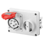 GEWISS - PRESA FISSA INTERBLOCCATA ORIZZONTALE - SENZA FONDO - SENZA BASE PORTAFUSIBILI - 3P+N+T 16A 346-415V - 50/60HZ 6H - IP44