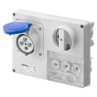 GEWISS - PRESA FISSA INTERBLOCCATA ORIZZONTALE - SENZA FONDO - CON BASE PORTAFUSIBILI - 3P+N+T 16A 200-250V - 50/60HZ 9H - IP44