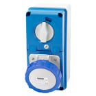 GEWISS - PRESA FISSA INTERBLOCCATA VERTICALE - CON FONDO - CON BASE PORTAFUSIBILI - 3P+T 16A 200-250V - 50/60HZ 9H - IP67